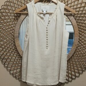 J Crew Silk Sleeveless Top Cream Size 4
